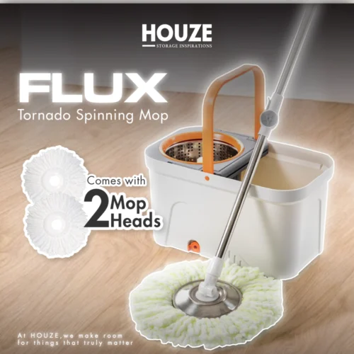 HOUZE - FLUX Tornado Spinning Mop (White | Grey | Refill)