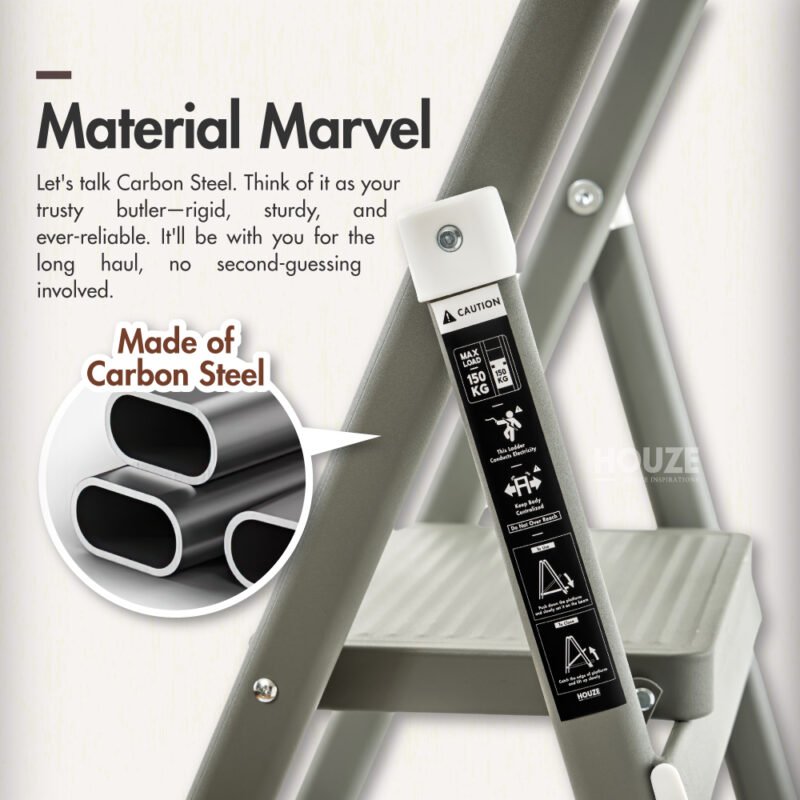 Stáli 4-Tier / 5-Tier Slim Carbon Steel Ladder With Wide Pedal